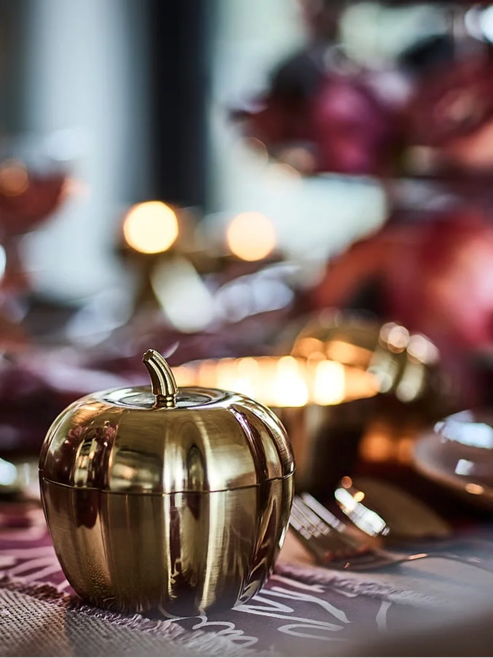 Gold Pumpkin Scented Candle Tin